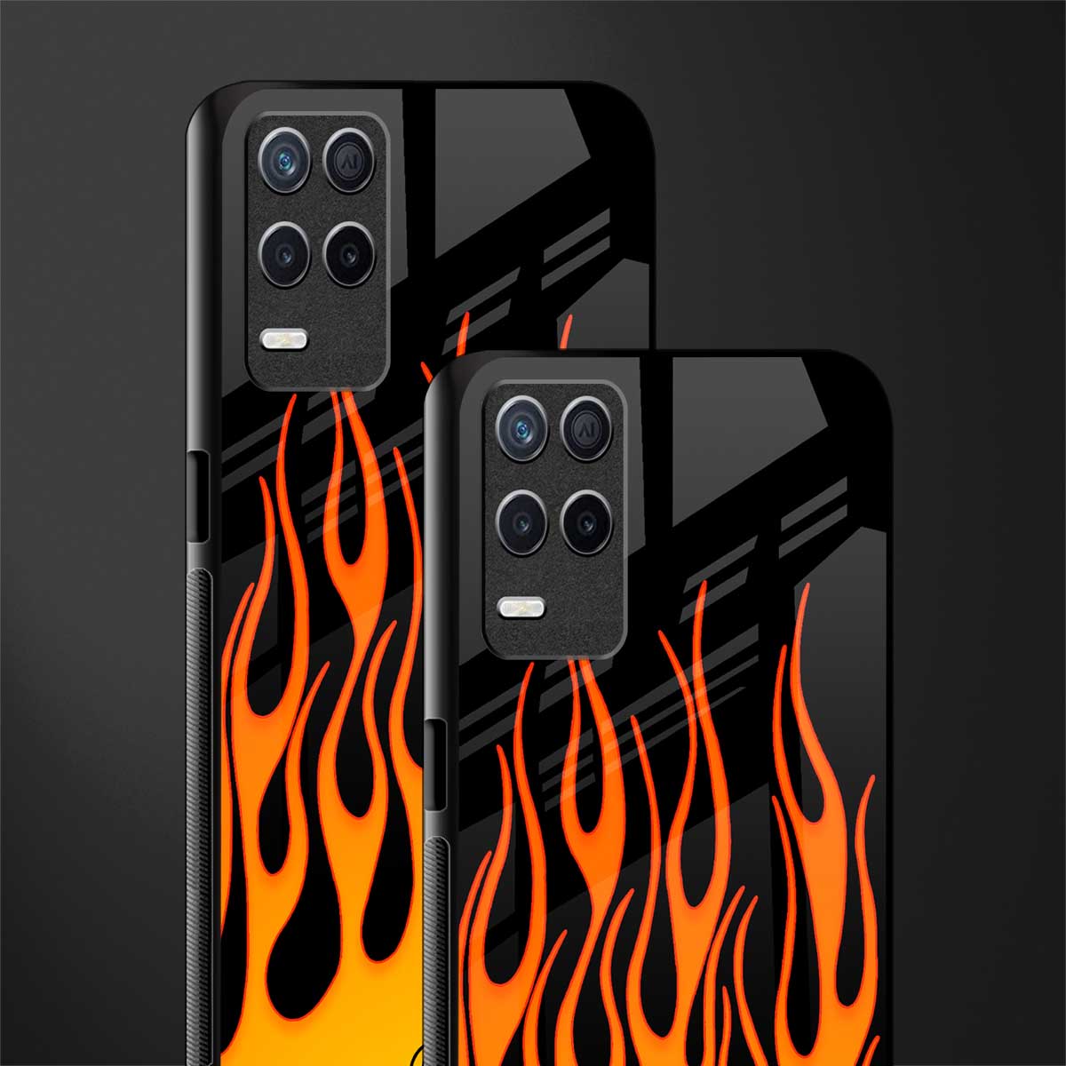 y2k yellow flames glass case for realme narzo 30 5g image-2