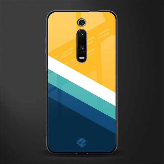 yellow white blue pattern stripes glass case for redmi k20 image