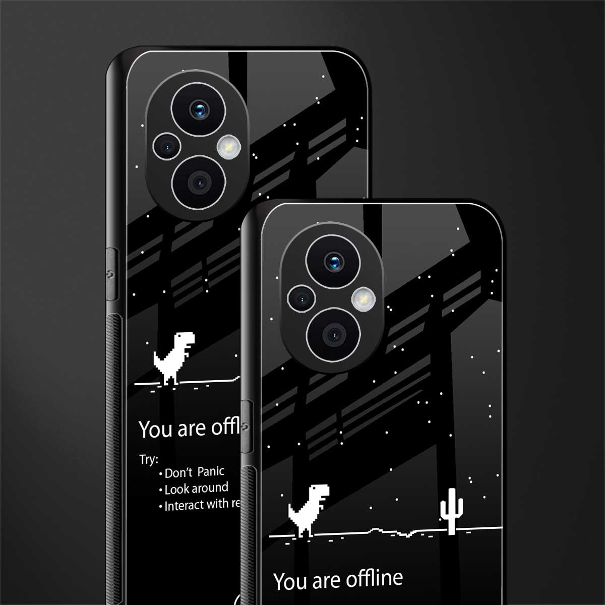 you are offline back phone cover | glass case for oppo f21 pro 5g