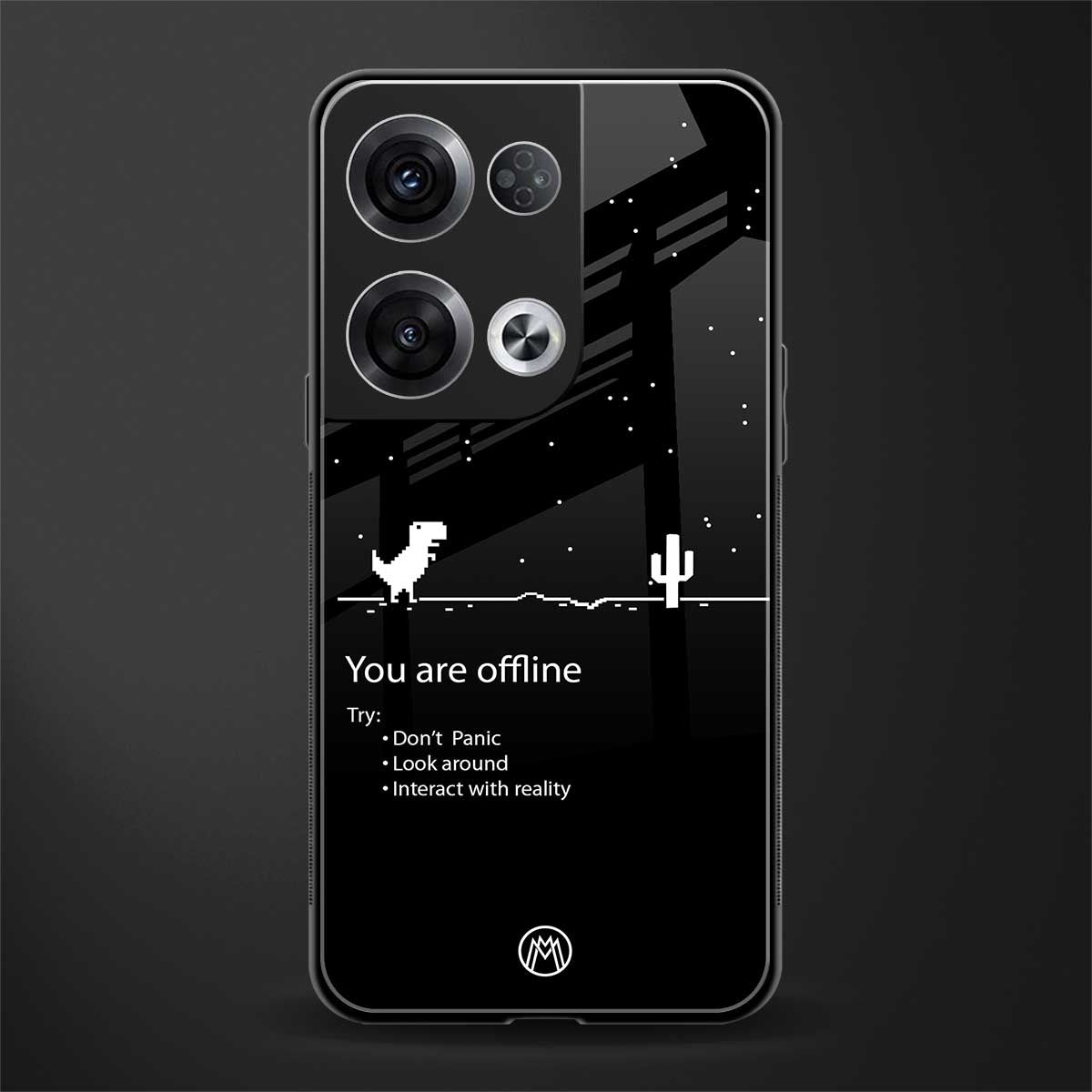 you are offline back phone cover | glass case for oppo reno 8