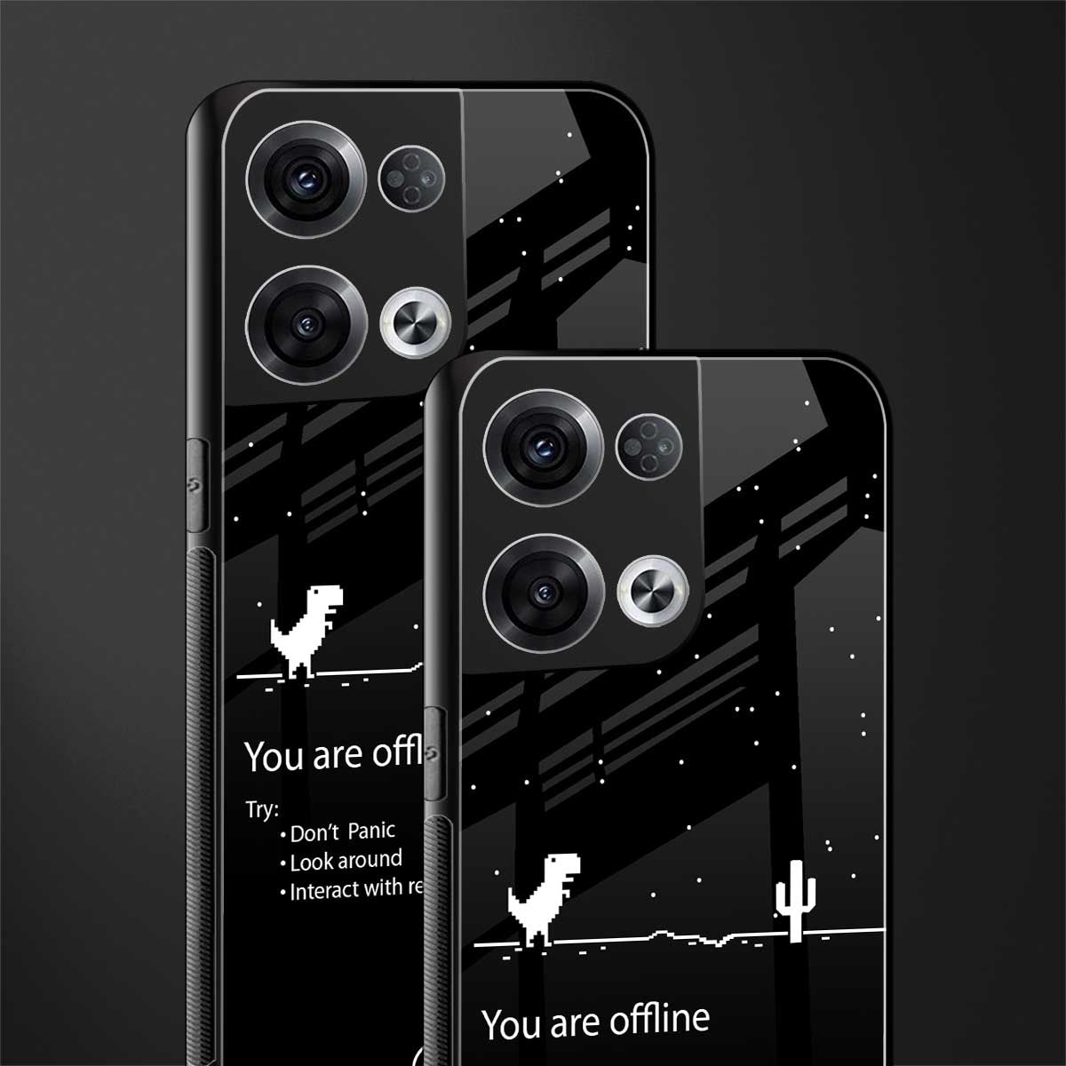 you are offline back phone cover | glass case for oppo reno 8 pro