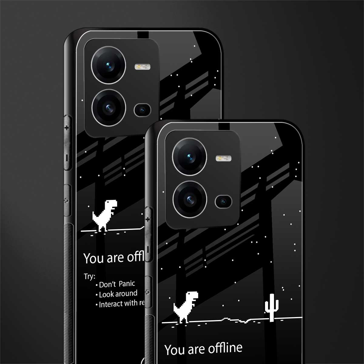 you are offline back phone cover | glass case for vivo v25-5g
