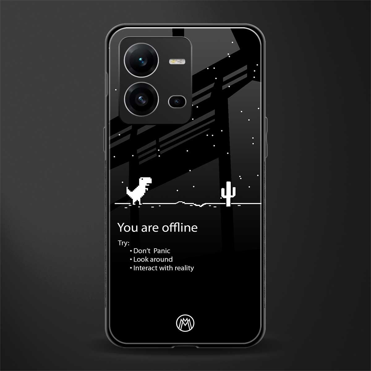 you are offline back phone cover | glass case for vivo v25-5g