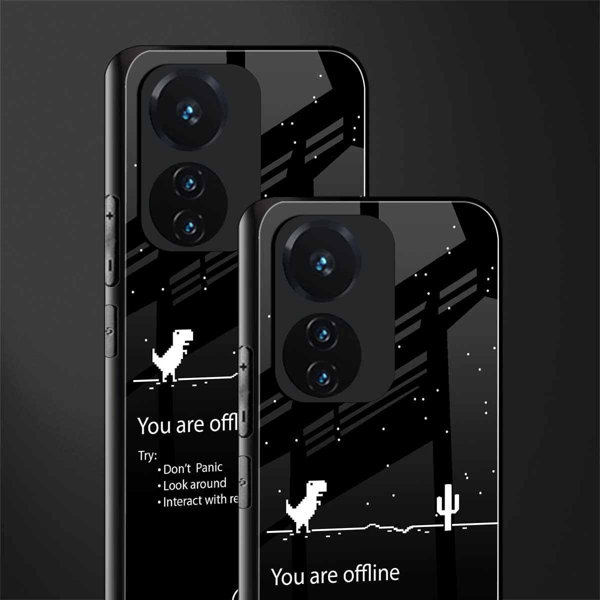 you are offline back phone cover | glass case for vivo t1 44w 4g