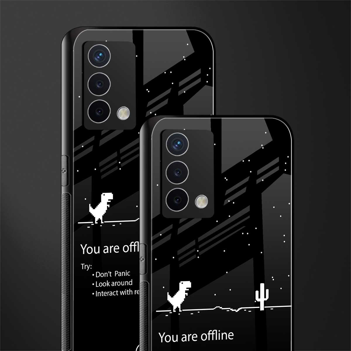 you are offline back phone cover | glass case for oppo a74 4g