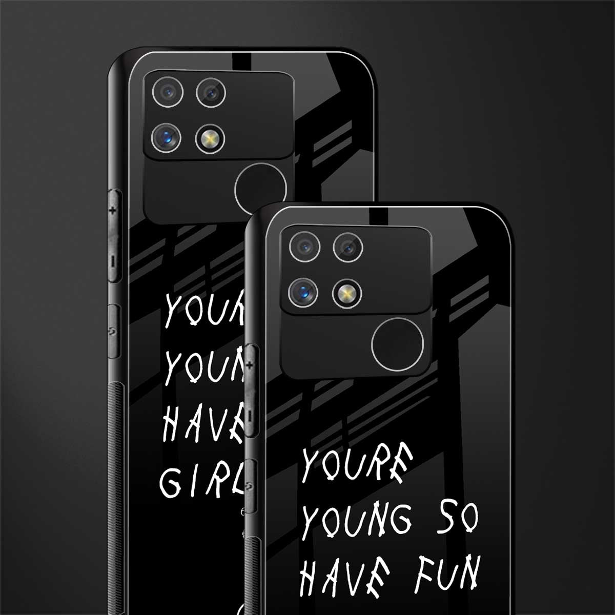 you are young back phone cover | glass case for realme narzo 50a