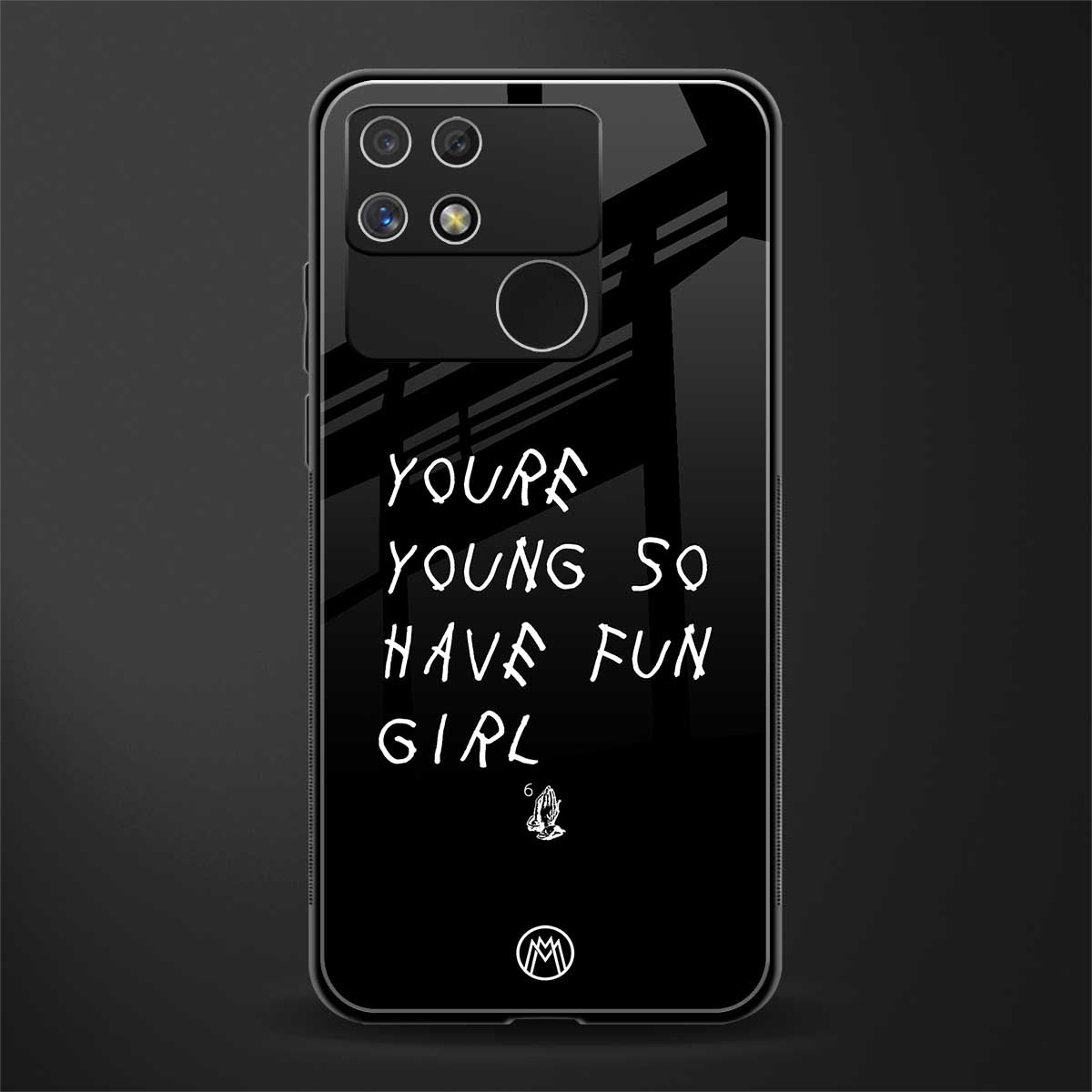 you are young back phone cover | glass case for realme narzo 50a