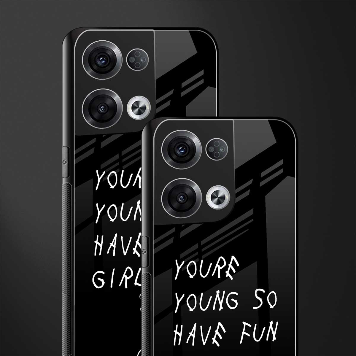 you are young back phone cover | glass case for oppo reno 8 pro