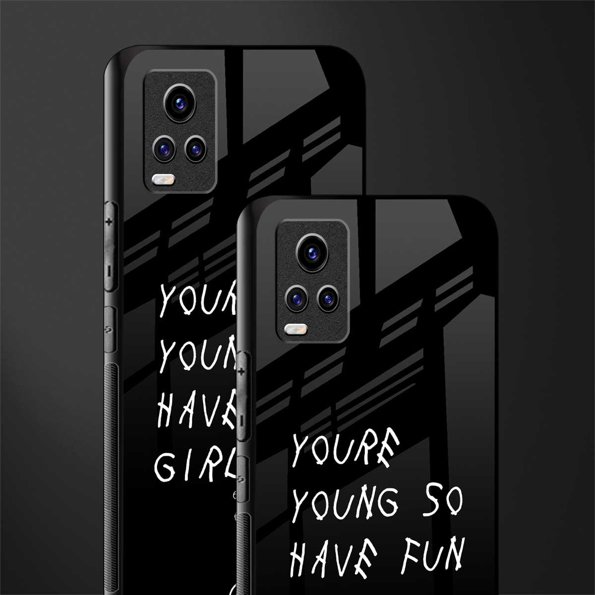 you are young back phone cover | glass case for vivo v21e 4g