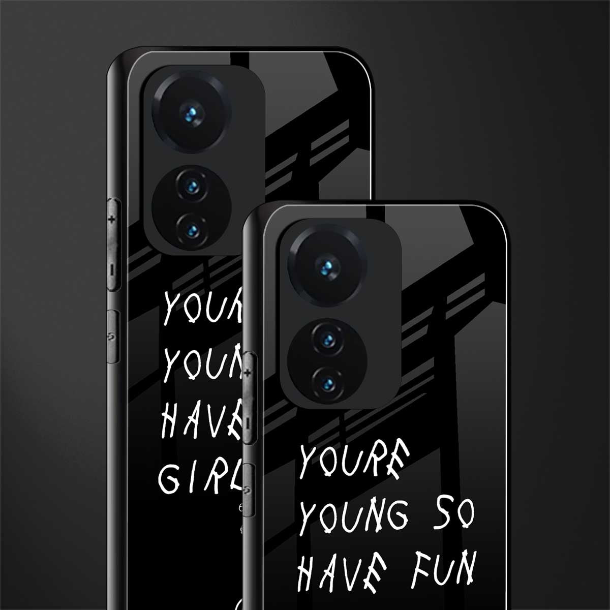 you are young back phone cover | glass case for vivo t1 44w 4g