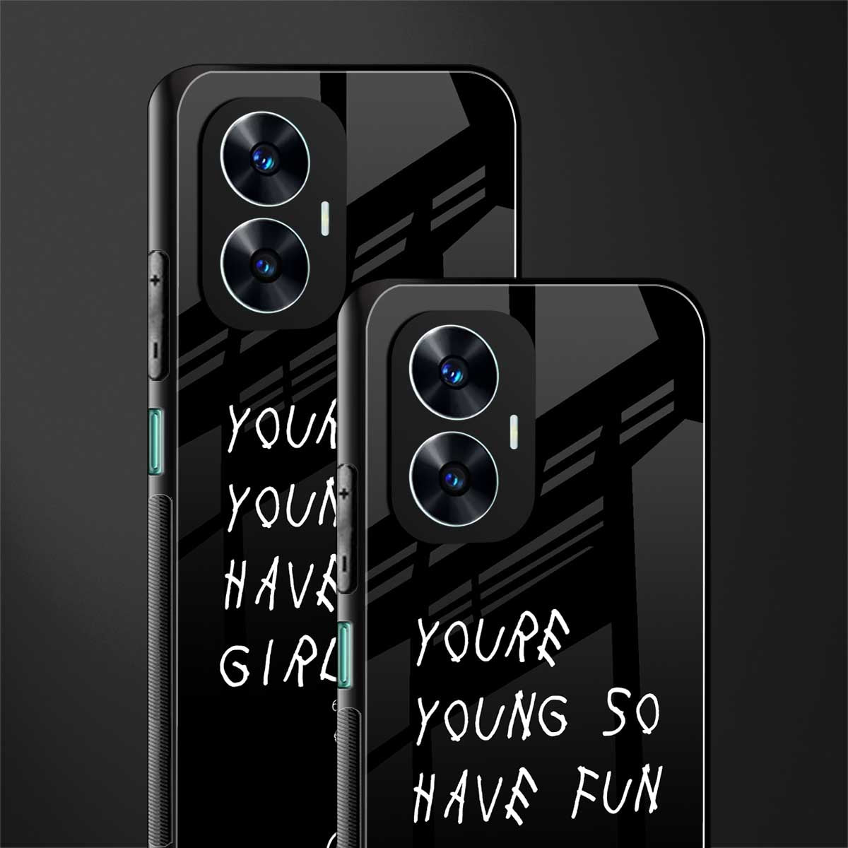 you are young back phone cover | glass case for realme c55