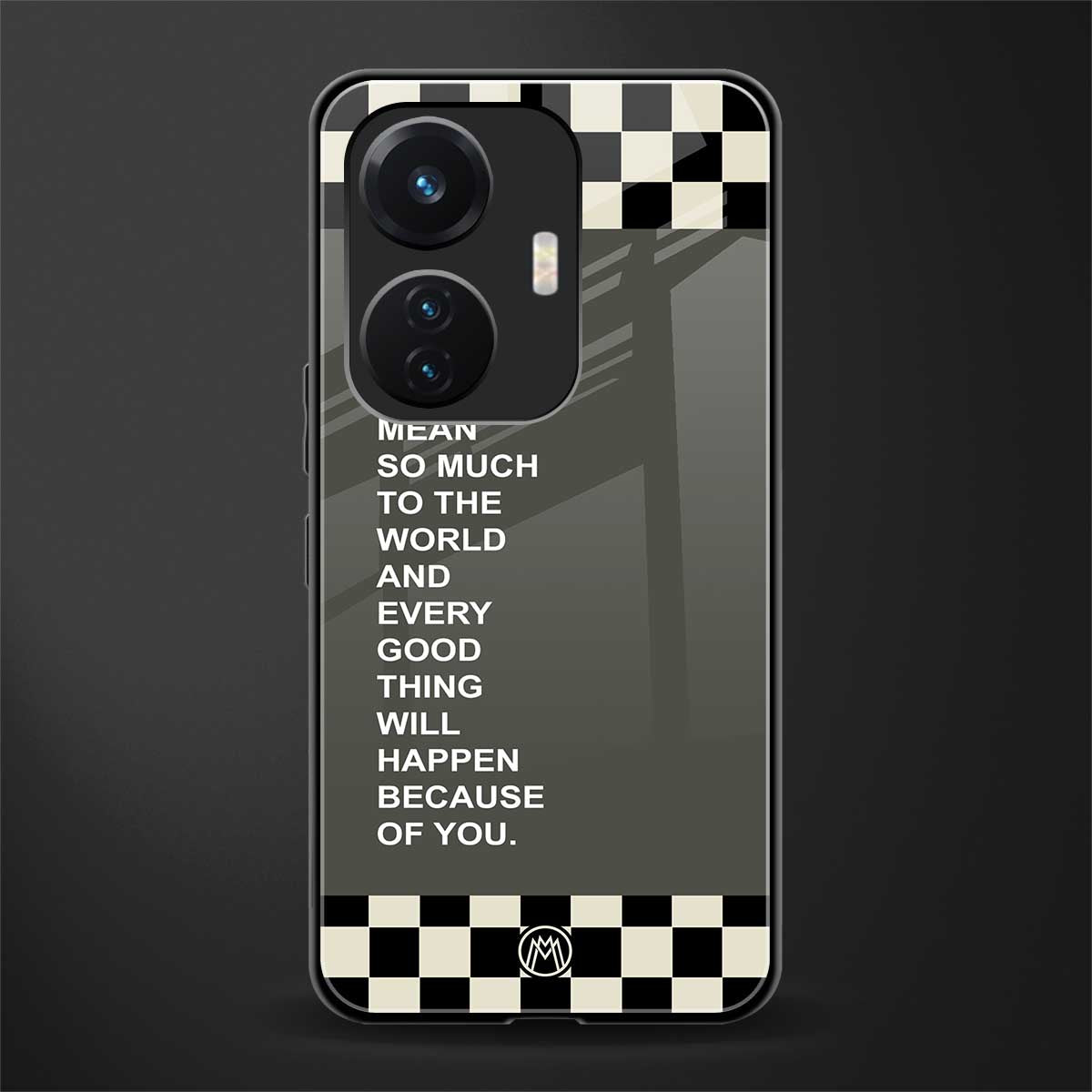 you mean so much to the world back phone cover | glass case for vivo t1 44w 4g