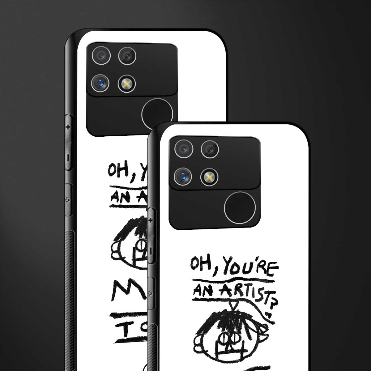 you're an artist back phone cover | glass case for realme narzo 50a