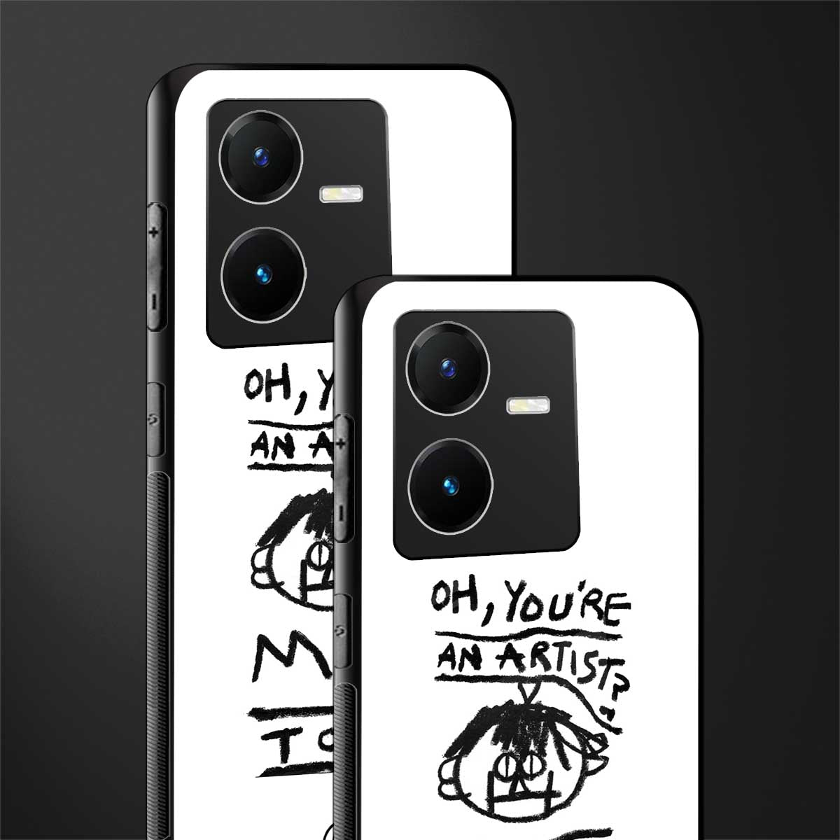 you're an artist back phone cover | glass case for vivo y22