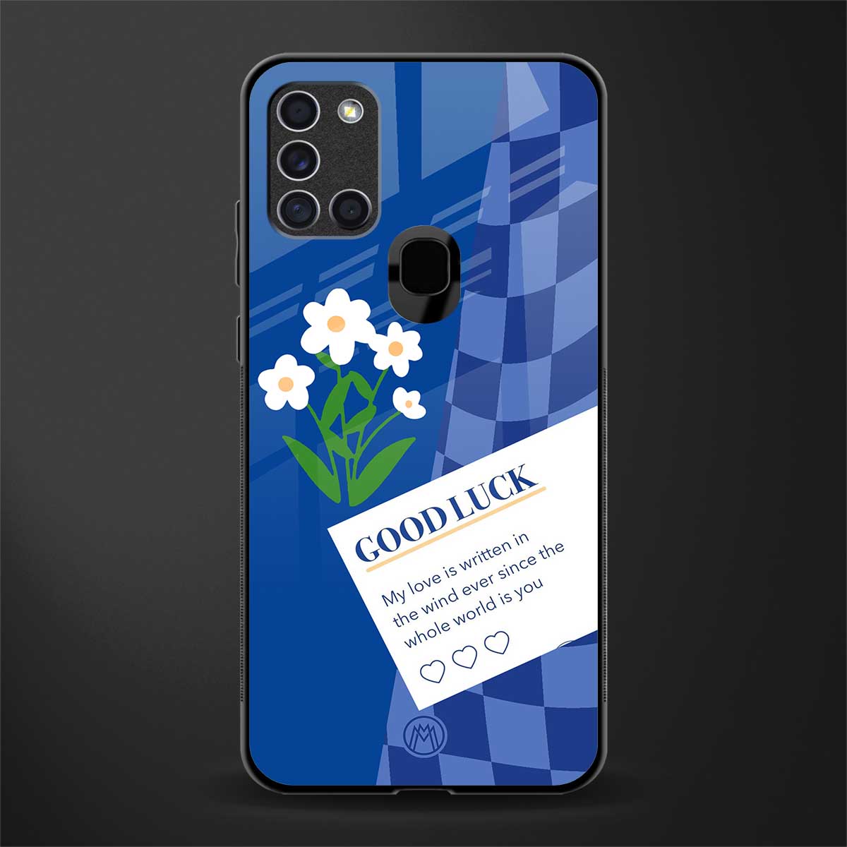 you're my world blue edition glass case for samsung galaxy a21s image