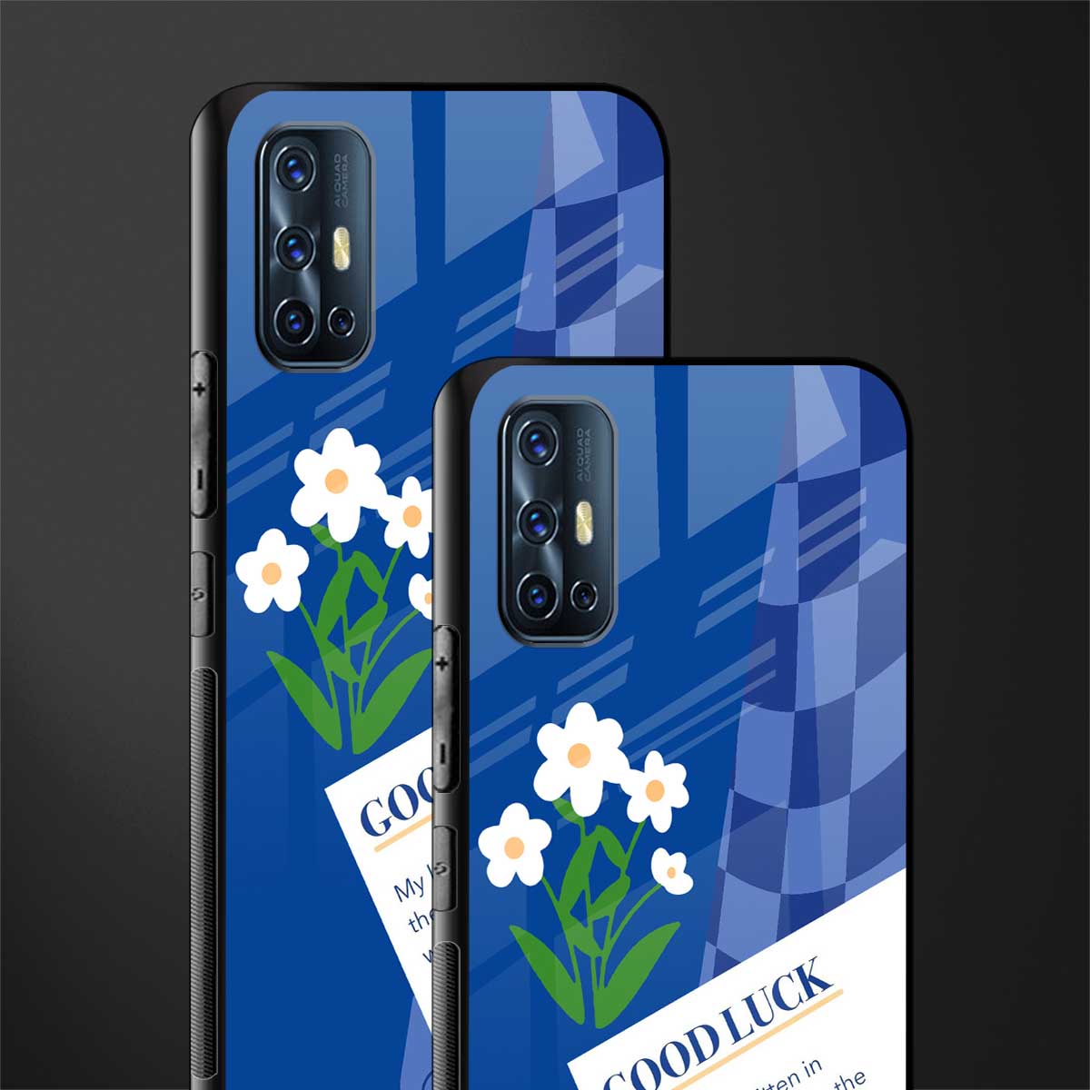 you're my world blue edition glass case for vivo v17 image-2