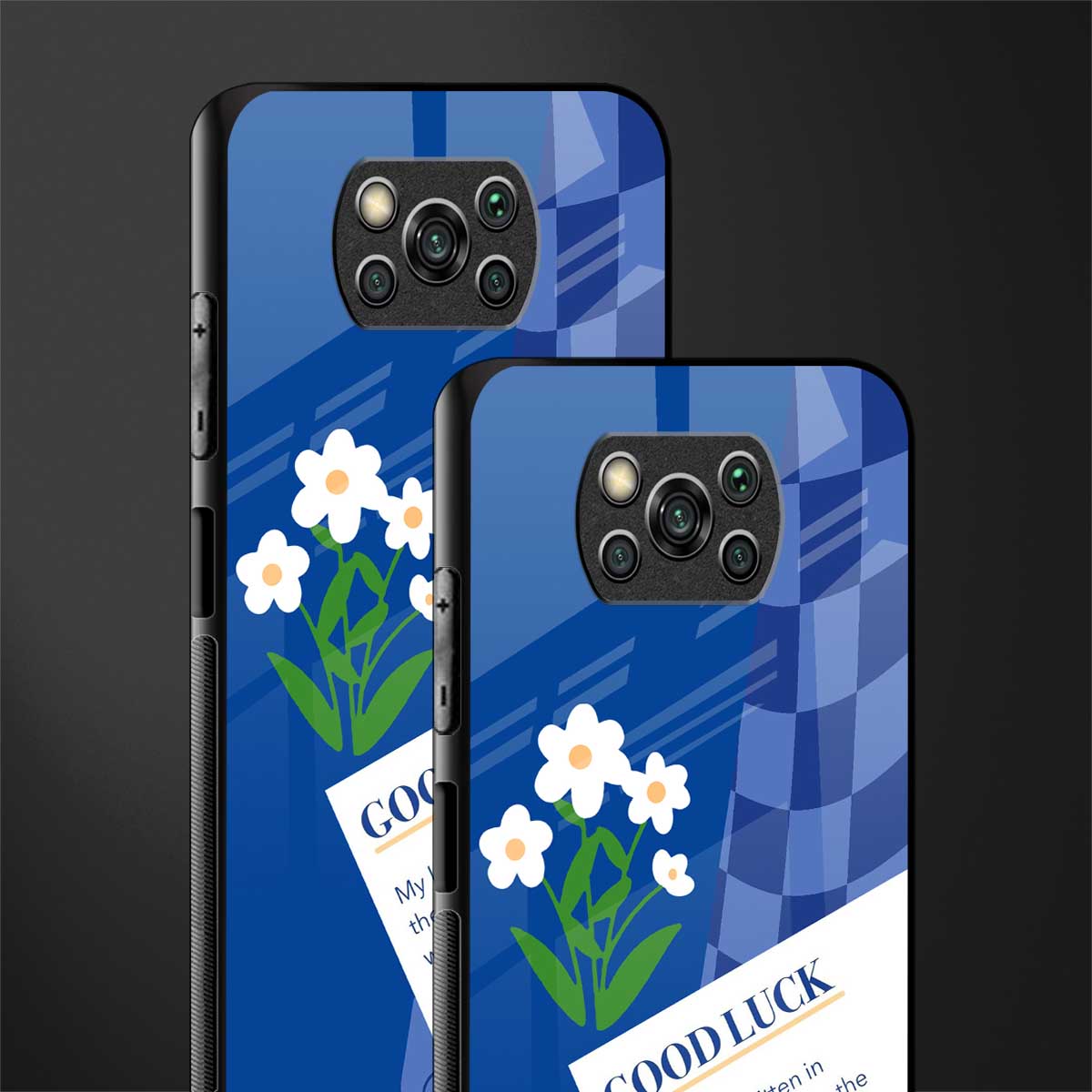 you're my world blue edition glass case for poco x3 image-2