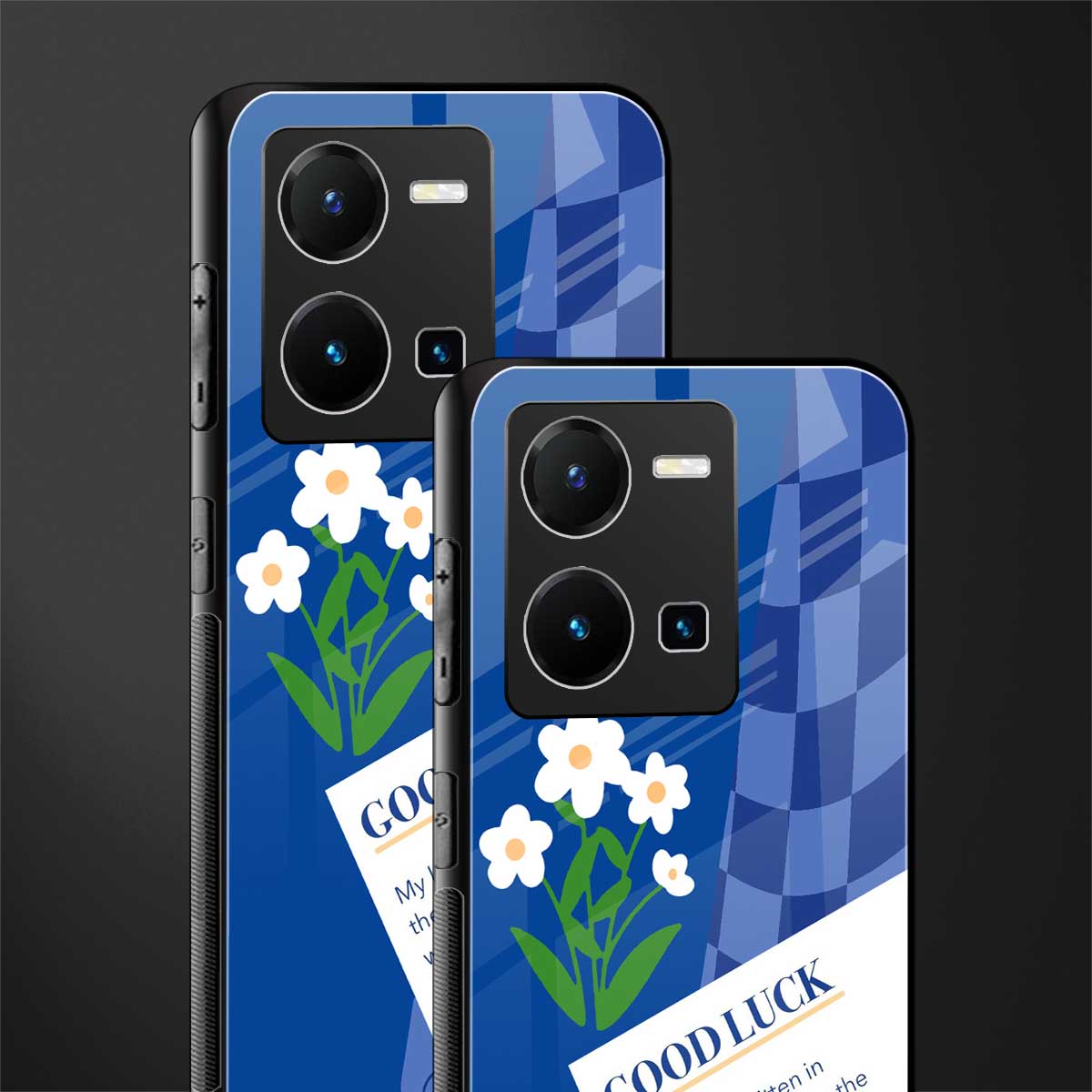 you're my world blue edition back phone cover | glass case for vivo y35 4g