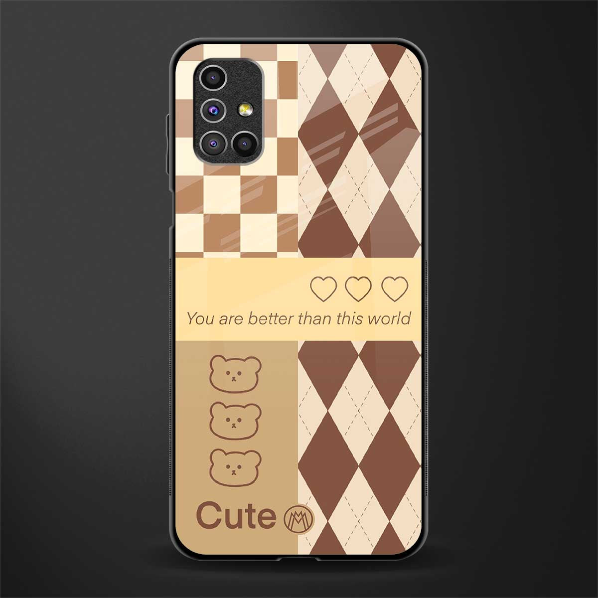 you're my world brown edition glass case for samsung galaxy m31s image