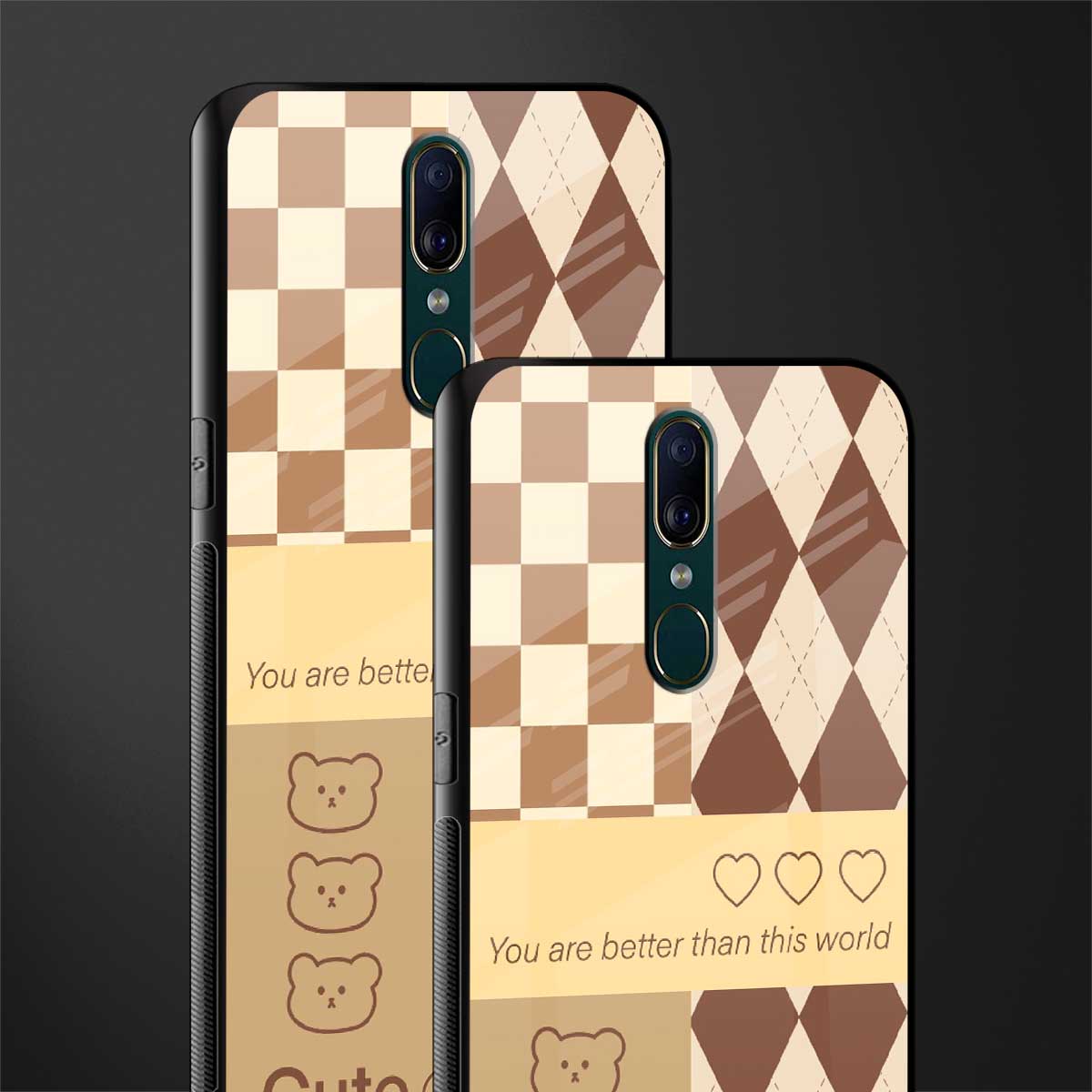 you're my world brown edition glass case for oppo a9 image-2