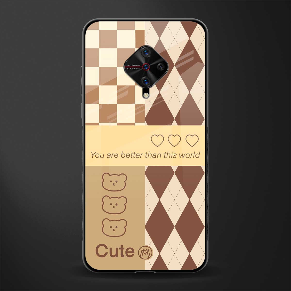 you're my world brown edition glass case for vivo s1 pro image