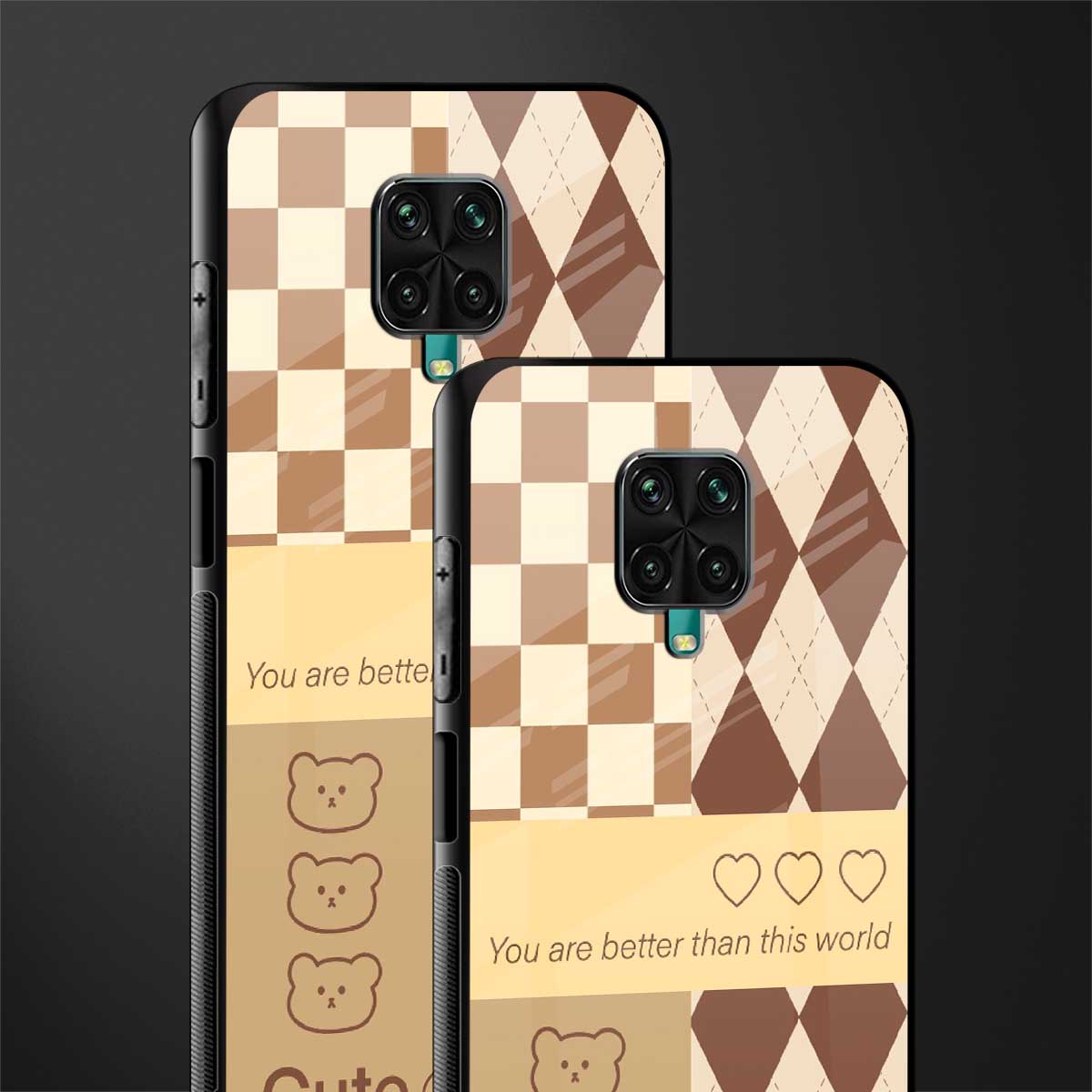 you're my world brown edition glass case for redmi note 9 pro max image-2