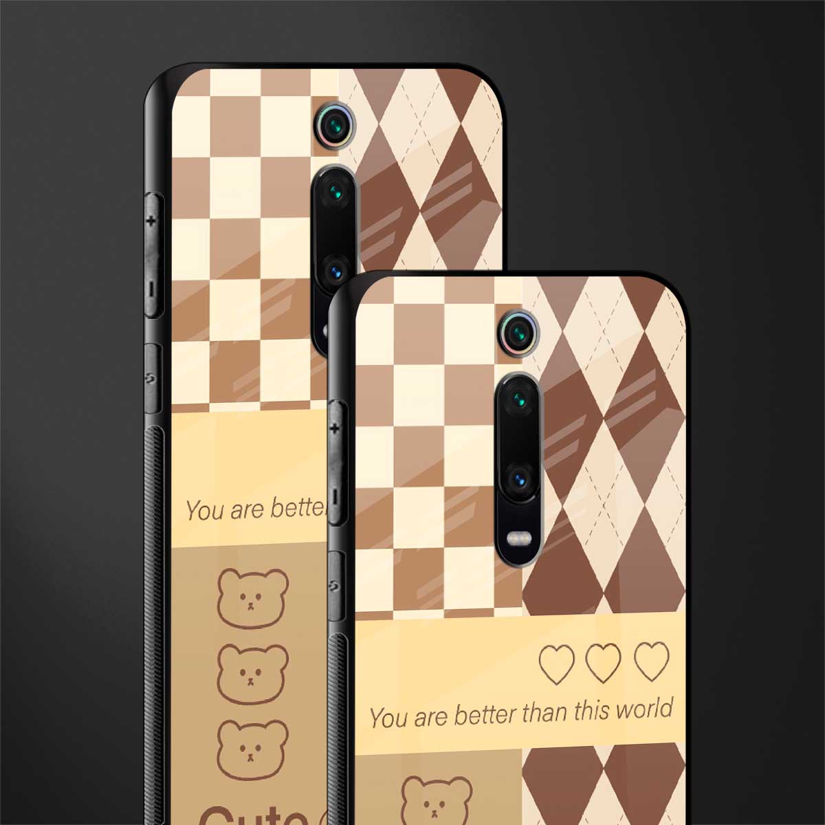 you're my world brown edition glass case for redmi k20 image-2