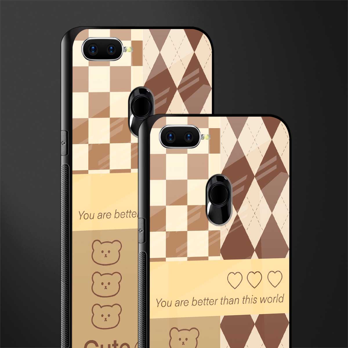 you're my world brown edition glass case for oppo a7 image-2