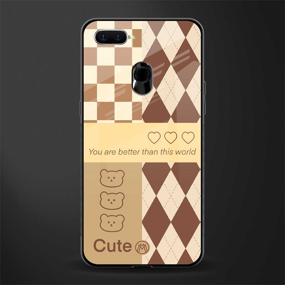 you're my world brown edition glass case for oppo a7 image