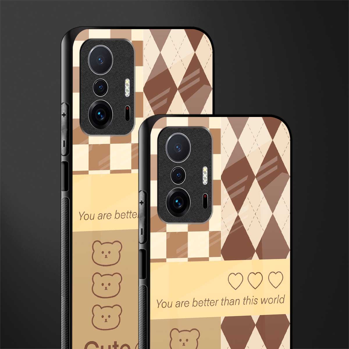 you're my world brown edition glass case for mi 11t pro 5g image-2