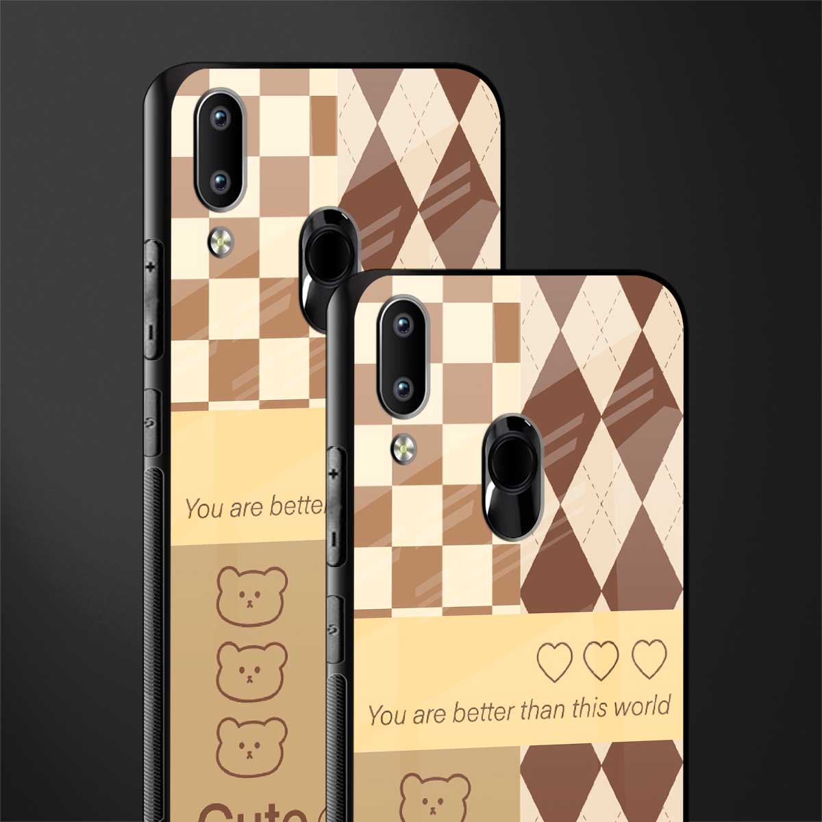 you're my world brown edition glass case for vivo y91 image-2