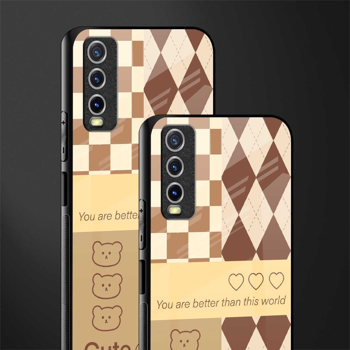 you're my world brown edition glass case for vivo y20 image-2