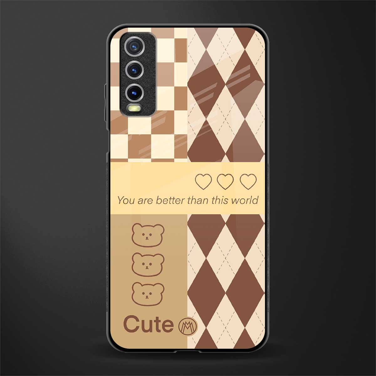 you're my world brown edition glass case for vivo y20 image