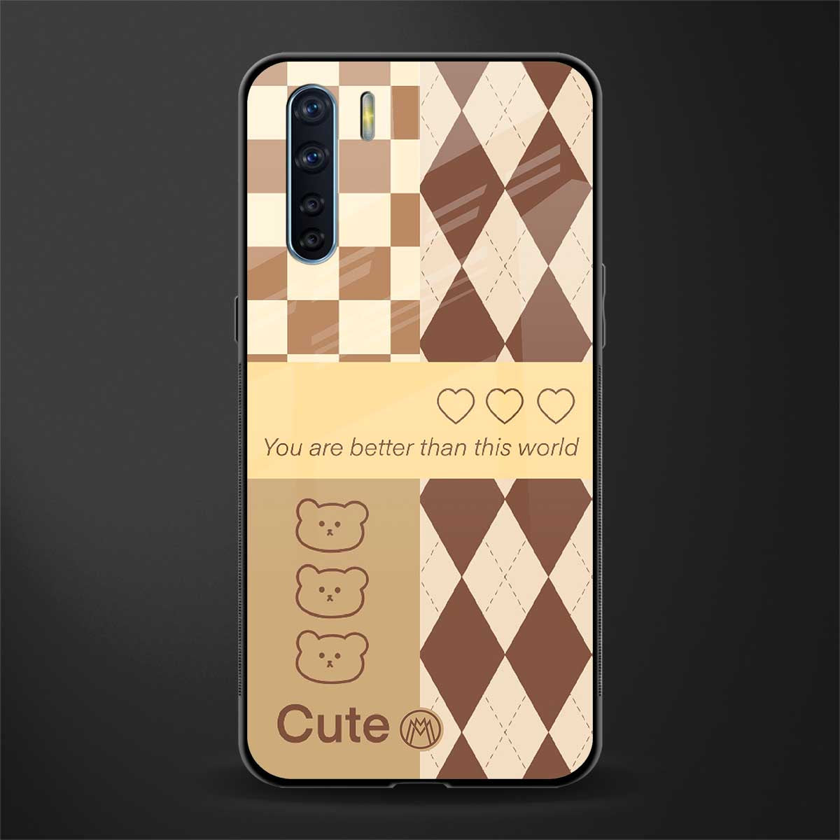 you're my world brown edition glass case for oppo f15 image