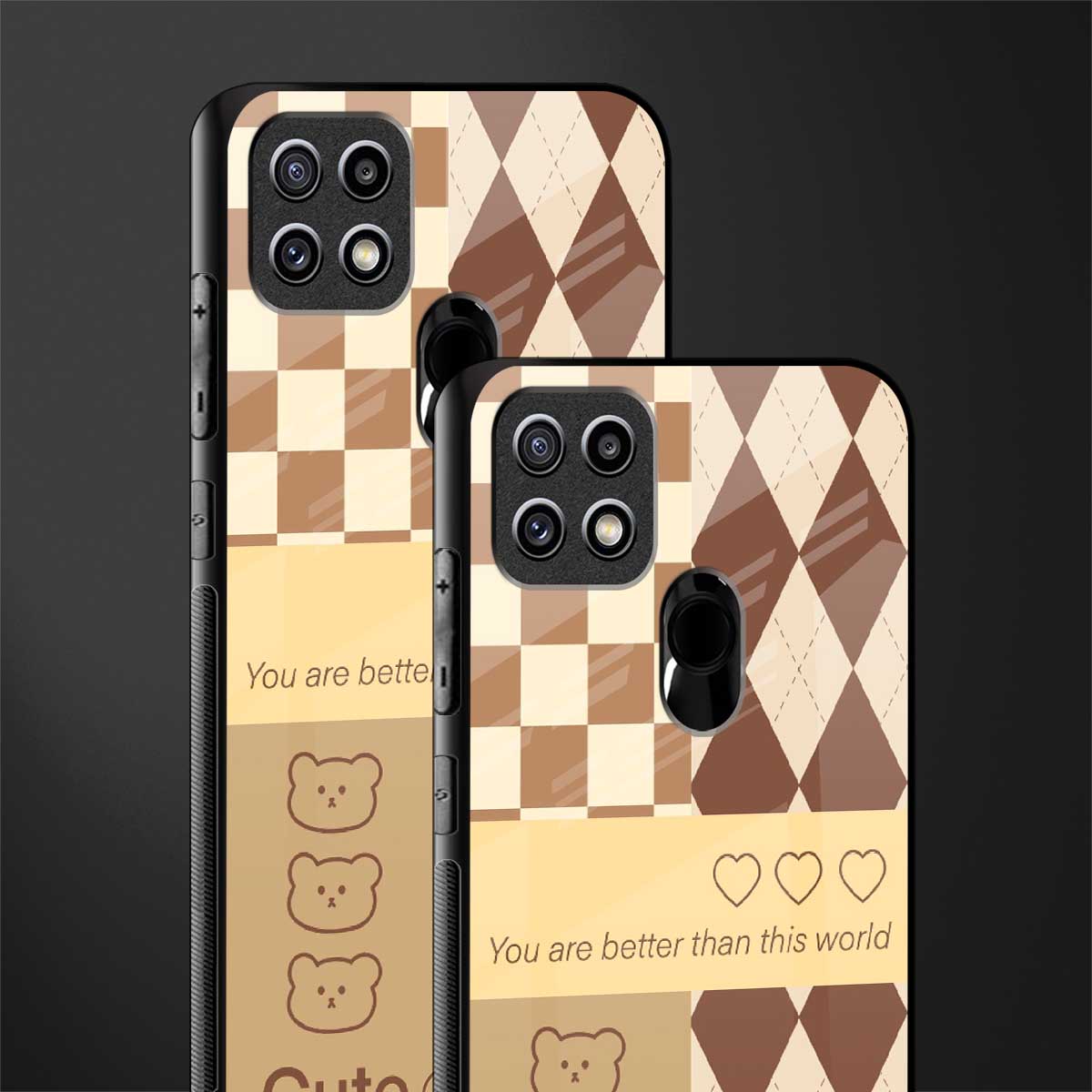 you're my world brown edition glass case for oppo a15s image-2