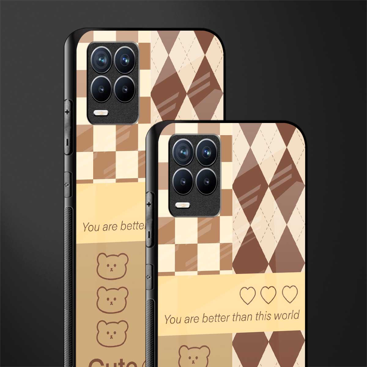 you're my world brown edition glass case for realme 8 4g image-2
