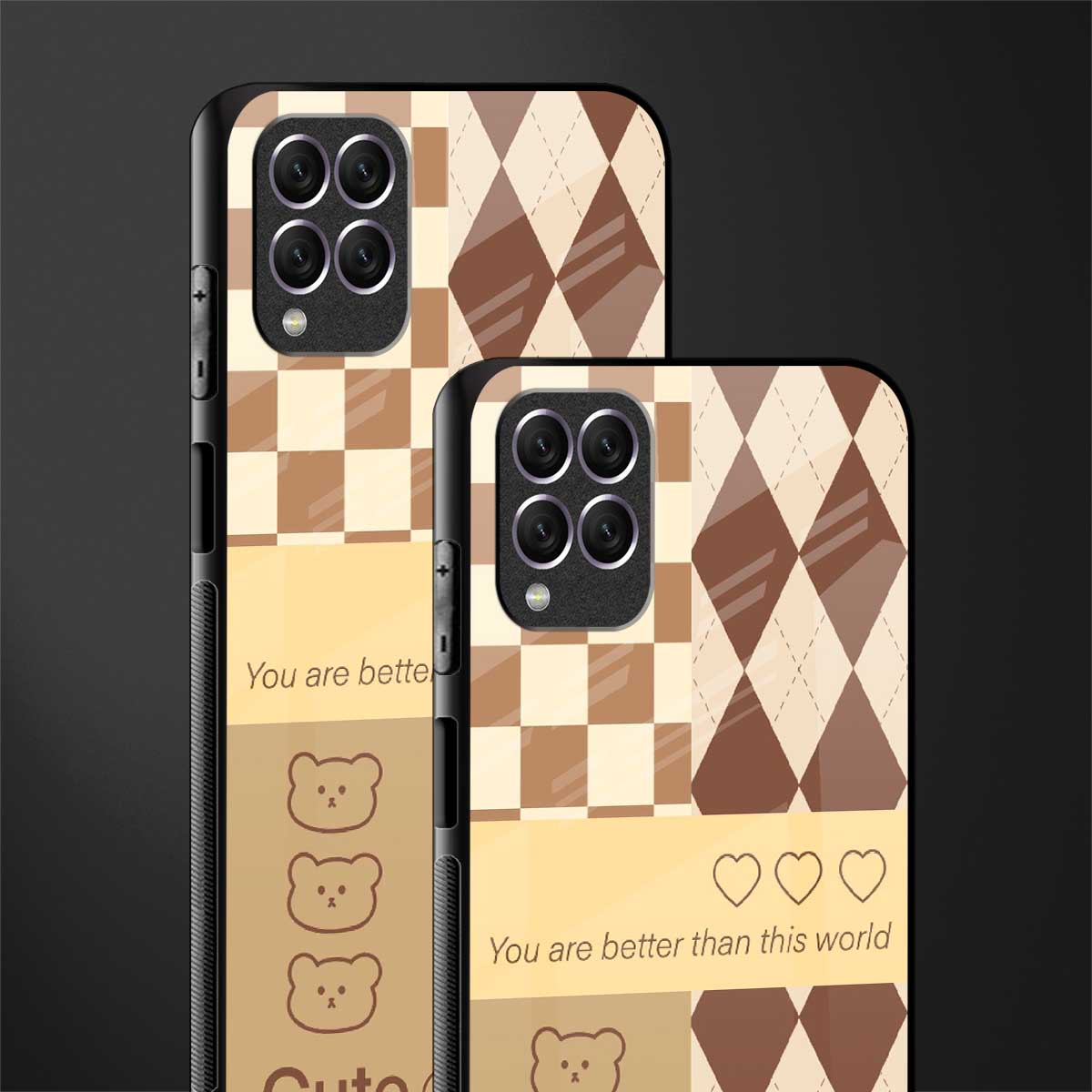 you're my world brown edition glass case for samsung galaxy f62 image-2
