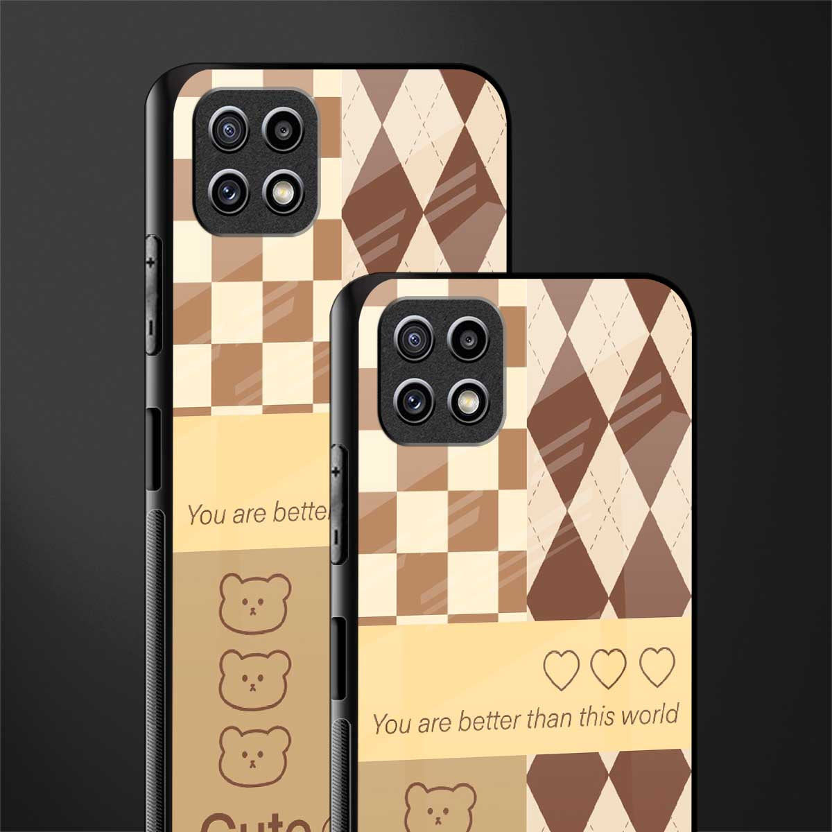 you're my world brown edition glass case for samsung galaxy a22 5g image-2