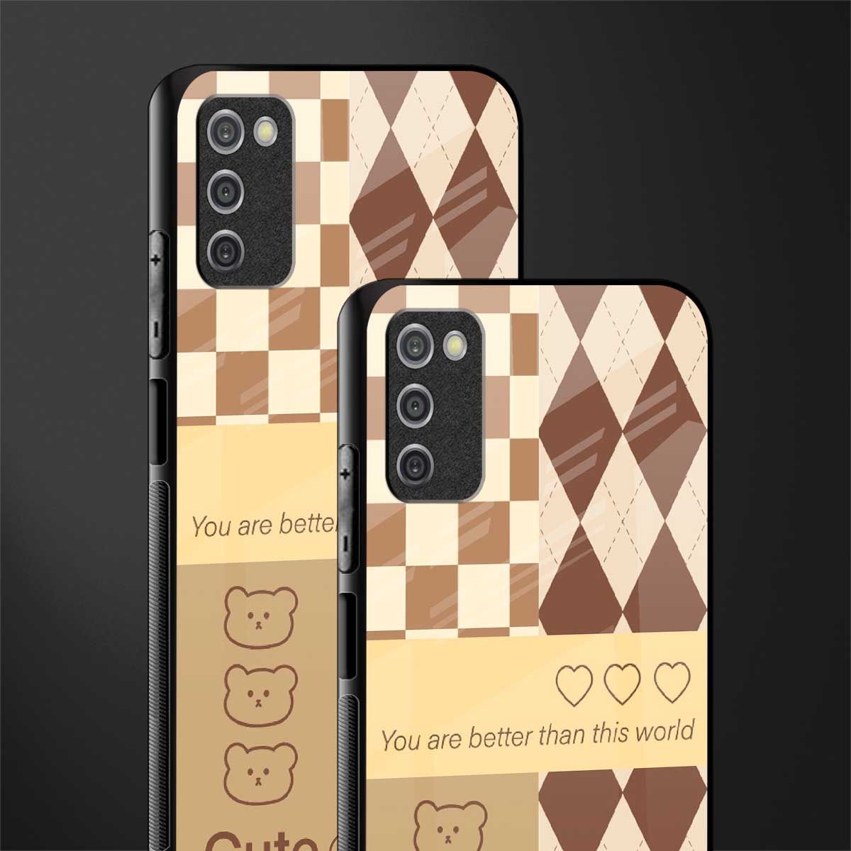 you're my world brown edition glass case for samsung galaxy a03s image-2