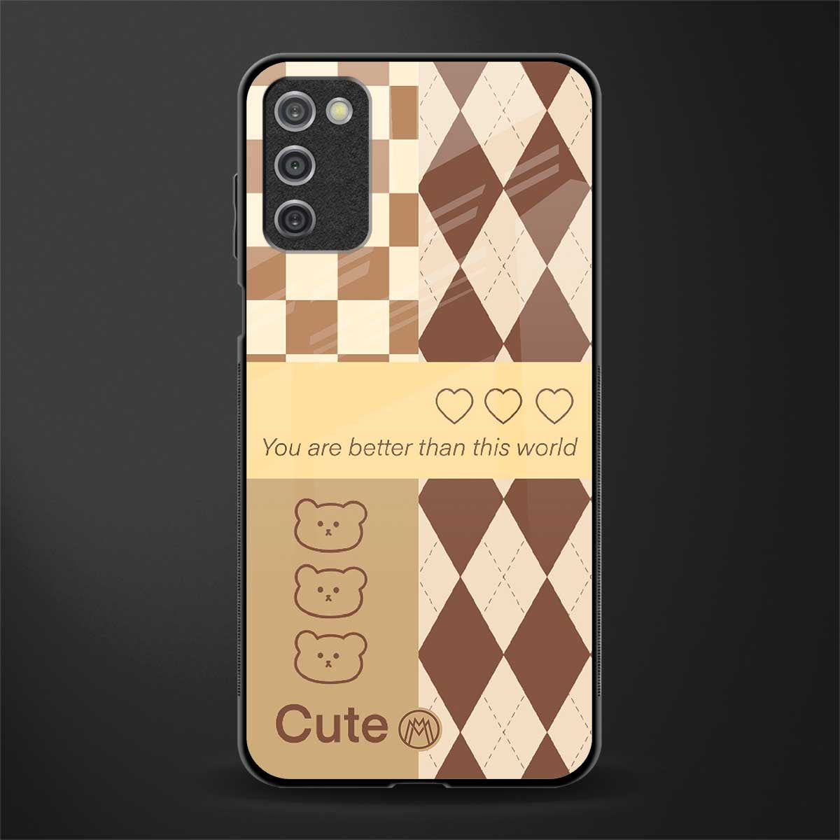 you're my world brown edition glass case for samsung galaxy a03s image