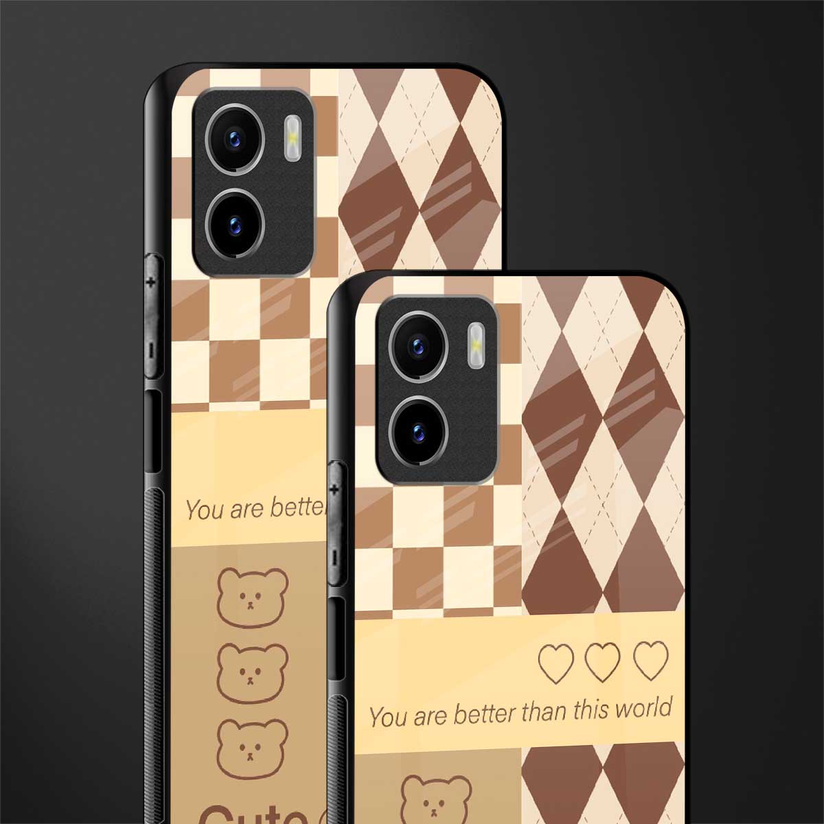 you're my world brown edition glass case for vivo y15s image-2