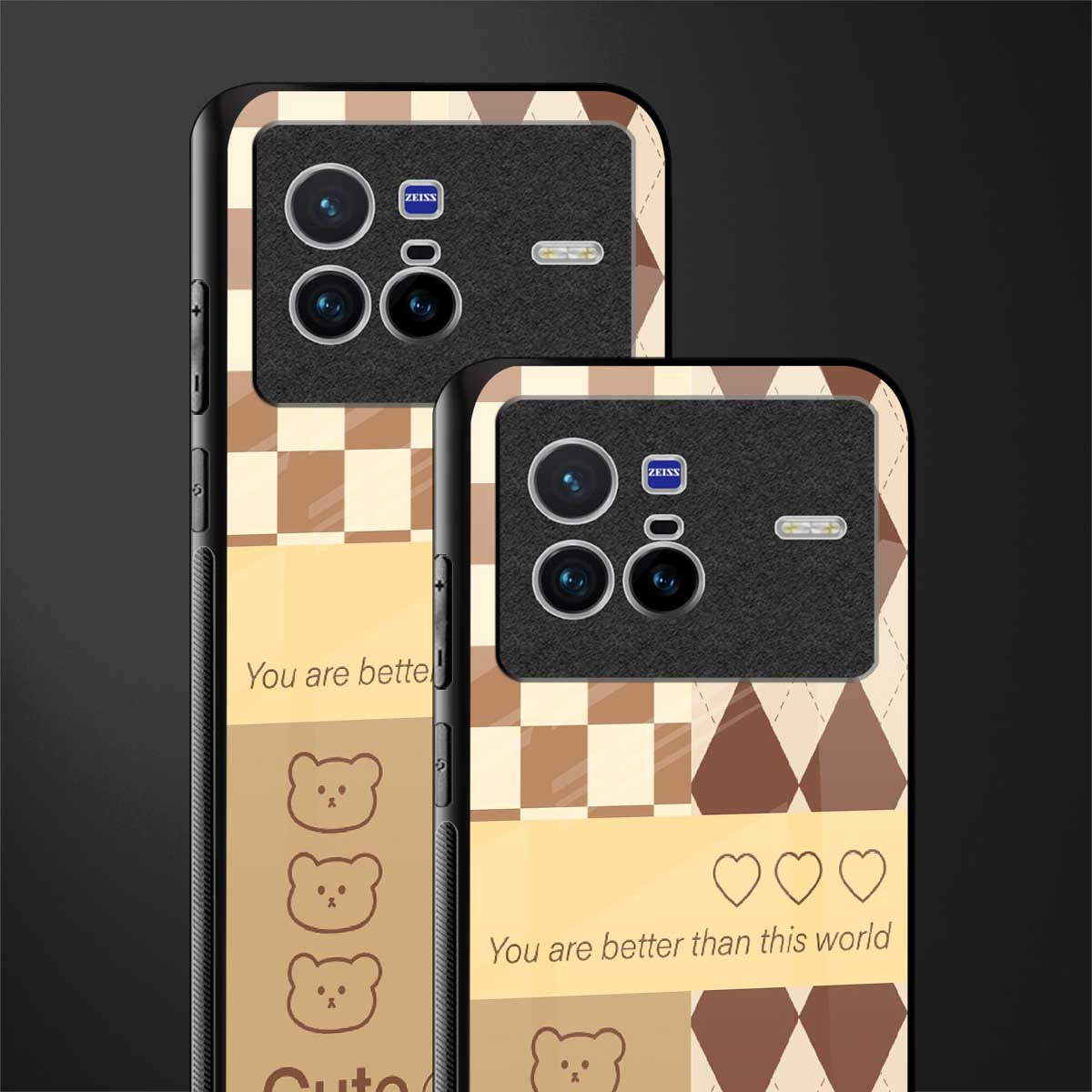 you're my world brown edition glass case for vivo x80 image-2