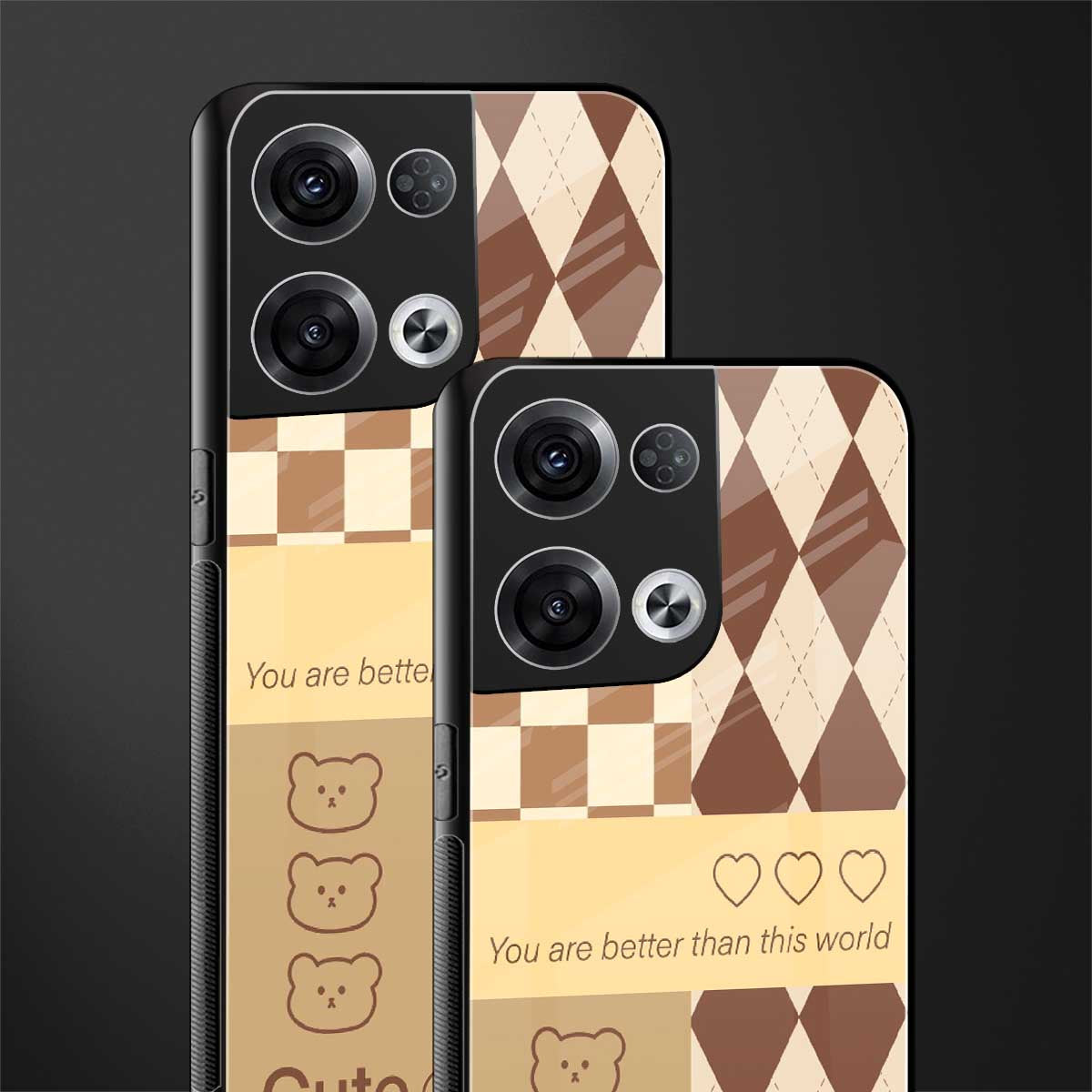 you're my world brown edition back phone cover | glass case for oppo reno 8
