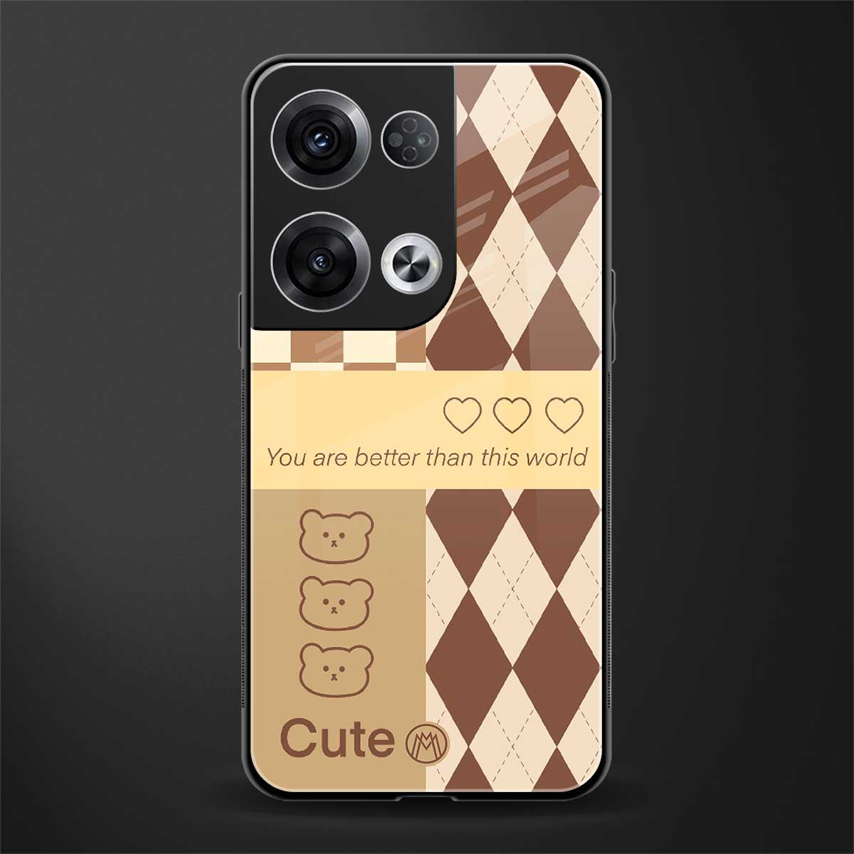 you're my world brown edition back phone cover | glass case for oppo reno 8