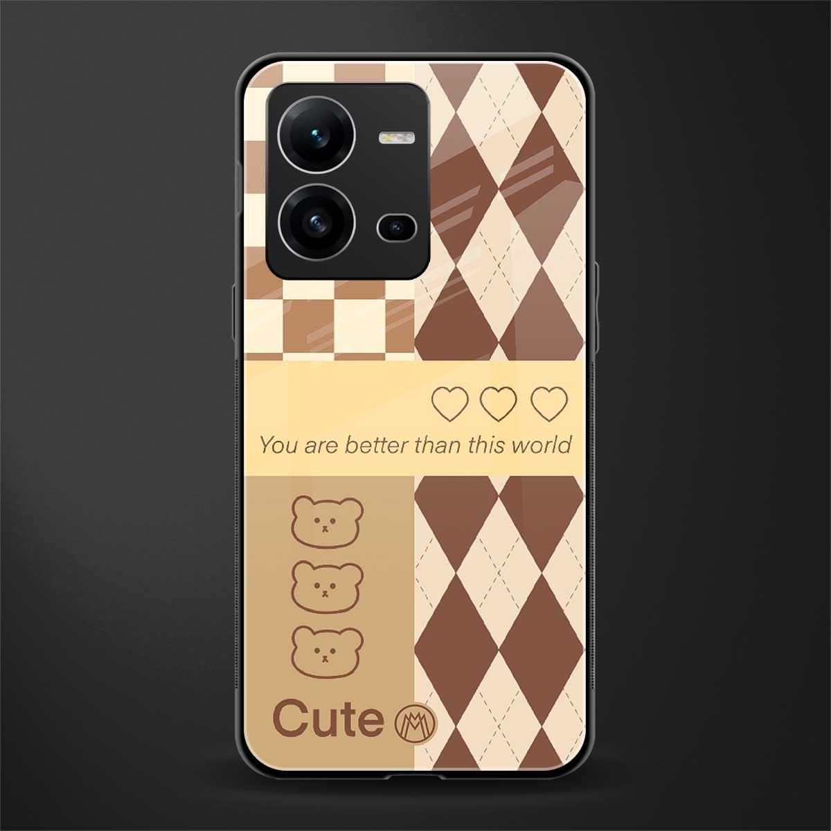you're my world brown edition back phone cover | glass case for vivo v25-5g