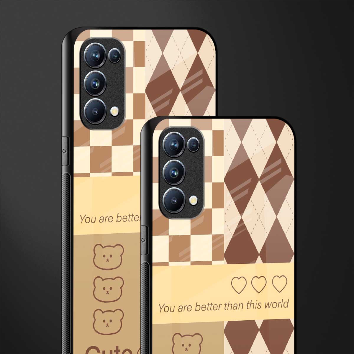 you're my world brown edition back phone cover | glass case for oppo reno 5