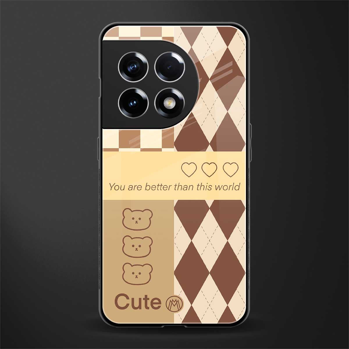 you're my world brown edition back phone cover | glass case for oneplus 11r