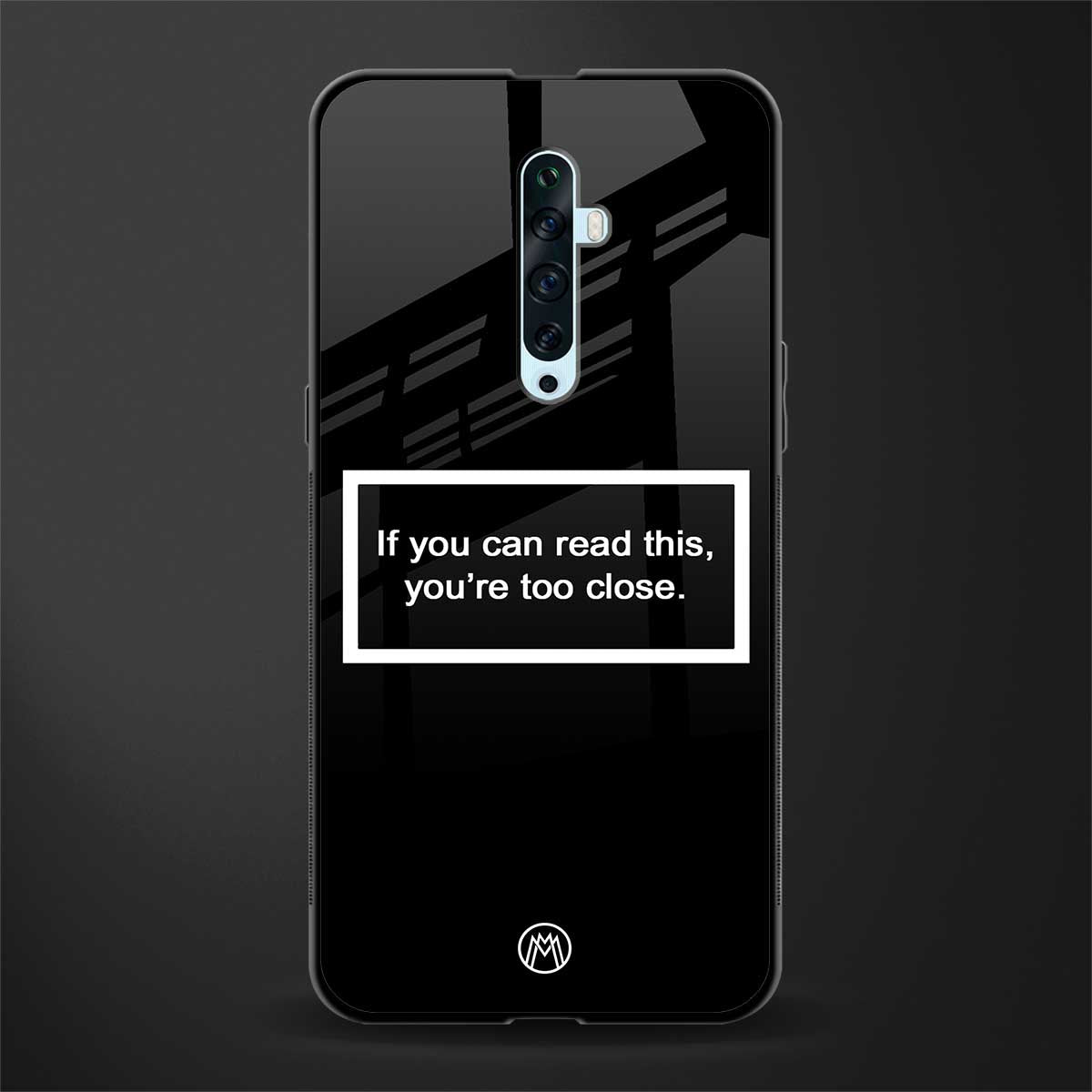 you're too close black glass case for oppo reno 2z image