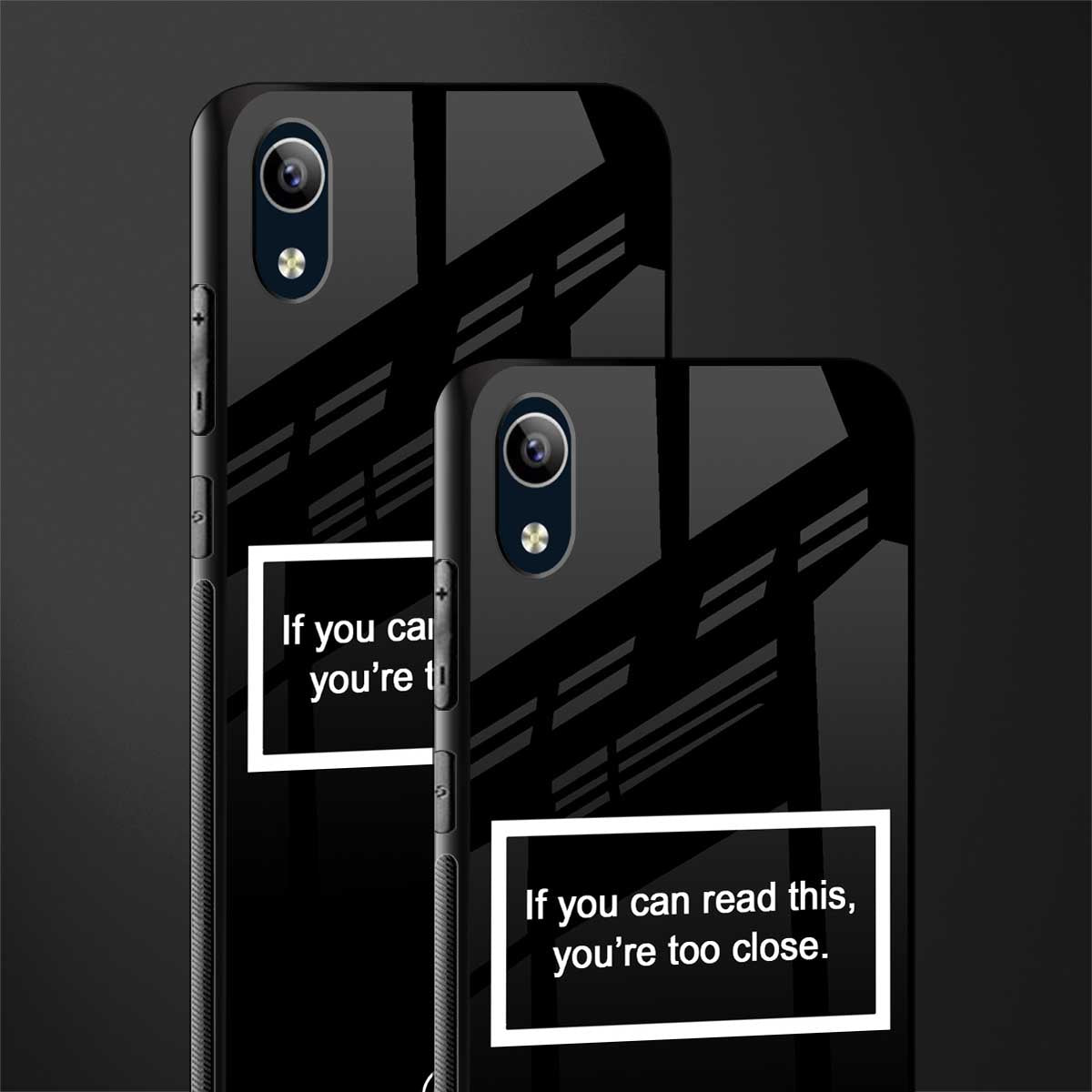 you're too close black glass case for vivo y1s without fingerprint image-2