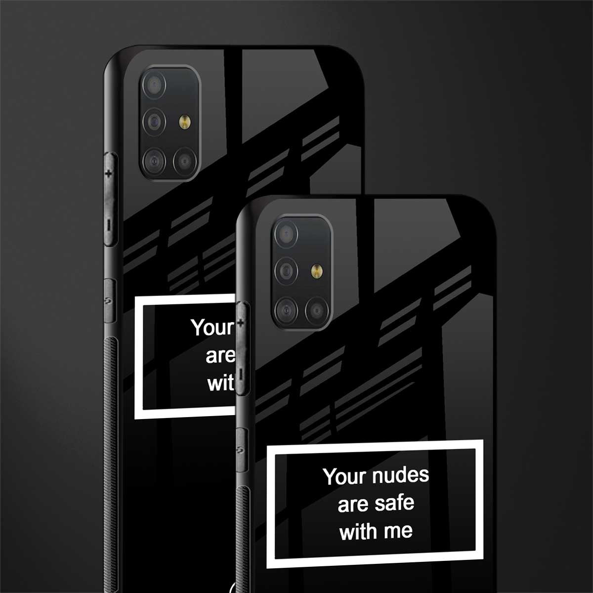 your nudes are safe with me black glass case for samsung galaxy a51 image-2